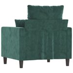 vidaXL Fauteuil Vert foncé 60 cm Velours