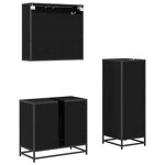 vidaXL Ensemble de mobilier de salle de bain 3 Pièces Chêne noir
