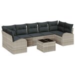 vidaXL Ensemble de canapé de jardin 8 Pièces Gris clair et gris foncé