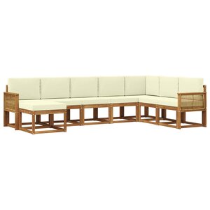 vidaXL Ensemble de canapés d'extérieur 8 Pièces Naturel et Crème