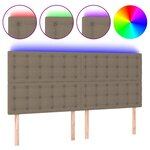 vidaXL Tête de lit à LED Taupe 200x5x118/128 cm Tissu