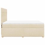 vidaXL Sommier à lattes de lit avec matelas Crème 140x190 cm Tissu