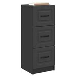 vidaXL Armoire à tiroirs Noir 33 x 34 5 x 87 cm Bois d'ingénierie