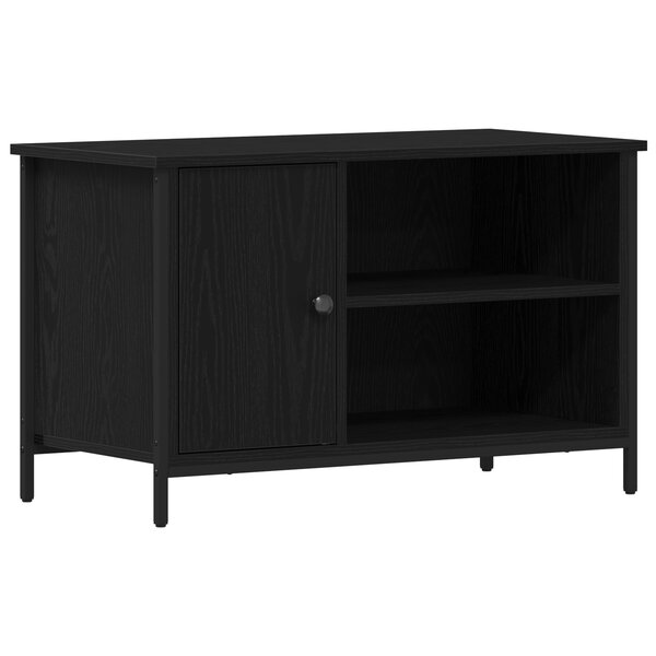 Meuble TV vidaXL en chêne noir 80x40x50 cm en bois d'ingénierie et acier