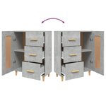 vidaXL Buffet Gris béton 69 5x34x90 cm Bois d'ingénierie