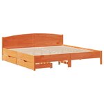 vidaXL Cadre de lit sans matelas cire marron 200x200cm bois pin massif