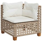 vidaXL Salon de jardin avec coussins 8 Pièces beige résine tressée