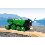 Brio World Locomotive Verte Puissante a piles - Accessoire son & lumiere Circuit de train en bois - Ravensburger - Des 3 ans - 33593