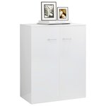 vidaXL Buffet Blanc brillant 60x30x75 cm Bois d'ingénierie