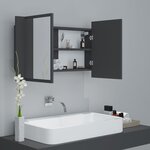 vidaXL Armoire de salle de bain à miroir LED Gris 80x12x45 Acrylique