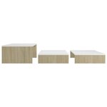 vidaXL Ensemble de tables basses gigognes Blanc chêne 100x100x26 5 cm