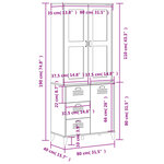 vidaXL Buffet VIKEN noir 80x40x190 cm bois massif de pin