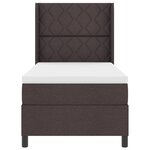 vidaXL Lit à ressorts avec matelas et LED marron foncé 90x200 cm tissu