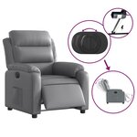 vidaXL Fauteuil inclinable électrique Gris Similicuir