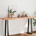 vidaXL Dessus de table bois massif traité bordure assortie