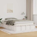 vidaXL Cadre de lit avec stockage Blanc 210 x 158 x 30 cm Pin massif