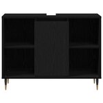 vidaXL Cabinet de salle de bain avec porte Chêne noir 80 x 33 x 60 cm