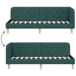 vidaXL Cadre de lit d'angle Vert foncé 80 x 200 cm tissu