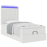 VidaXL Cadre de lit ottoman avec matelas blanc 90x190 cm similicuir