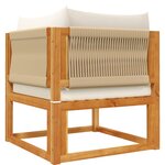 vidaXL Canapé d'angle de jardin avec coussins bois massif d'acacia