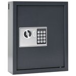 vidaXL Coffre-fort à serrure à clavier Gris gunmetal Acier  Chrome Moyen