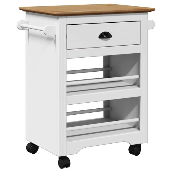 VidaXL Chariot de cuisine BODO blanc et marron 67 5x45x80 cm