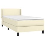vidaXL Sommier à lattes de lit avec matelas Crème 100x200cm Similicuir