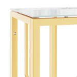 vidaXL Table console doré 70x30x70 cm acier inoxydable et verre