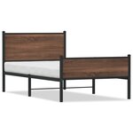 vidaXL Cadre de lit métal avec tête de lit et pied de lit 100x200 cm