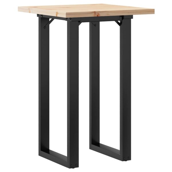 vidaXL Table à manger cadre en O 50x50x75 5cm bois de pin massif fonte