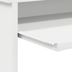 vidaXL Bureau blanc Blanc Panneau d'aggloméré Standard Rangement