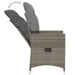 vidaXL Chaise inclinable de jardin avec coussins gris résine tressée
