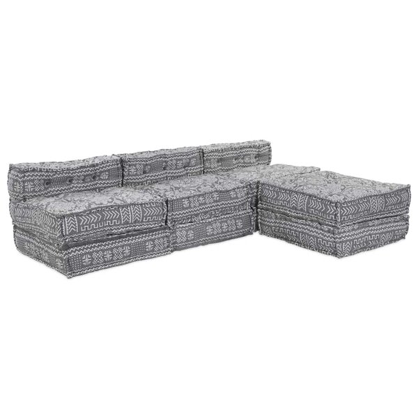 vidaXL Canapé modulaire 4 Pièces Gris clair tissu