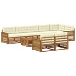 vidaXL Ensemble de canapés d'extérieur avec coussin 9 Pièces