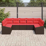 vidaXL Ensemble de Canapés avec coussin 9 Pièces Marron polyrotin