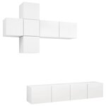 vidaXL Ensemble de meuble TV 7 Pièces Blanc Bois d'ingénierie