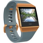 FITBIT IONIC Montre-coach connectée pour la forme et le sport - Bleu Ardoise et Orange Métallisé