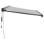 vidaXL Auvent rétractable anthracite et blanc 3 5x2 5m tissu/aluminium