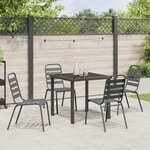 vidaXL Ensemble de salle à manger pour jardin 5 Pièces Gris foncé Acier