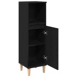 vidaXL Cabinet de Salle de Bain avec porte Chêne noir 30 x 30 x 100 cm
