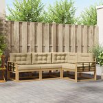 vidaXL Ensemble de canapés d'extérieur 3 Pièces Blanc et Beige Polyester