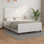 vidaXL Cadre de lit avec tête de lit Blanc 120x200 cm Similicuir