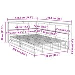 vidaXL Lit bibliothèque sans matelas blanc 120x200 cm bois pin massif