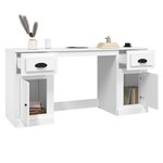 vidaXL Bureau avec armoire blanc bois d'ingénierie