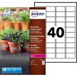 Etui 320 étiquettes Laser ultra-résistantes amovibles polyester 45.7x25.4mm AVERY