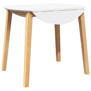vidaXL Table à manger naturel bois massif et caoutchouc