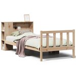 vidaXL Lit bibliothèque sans matelas 90x190 cm bois de pin massif