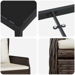 vidaXL Ensemble de salle à manger pour jardin 3 Pièces Marron polyrotin