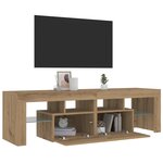 vidaXL Meuble TV avec lumières LED chêne artisanal bois d'ingénierie