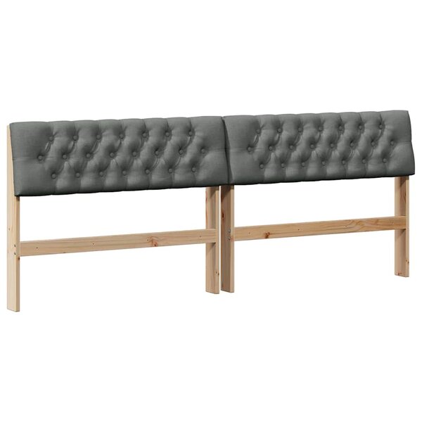 vidaXL Tête de lit capitonnée Gris foncé 200 cm Pin massif